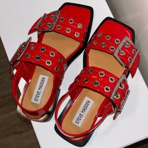 Steve Madden sandals Sandria Red Patent size 6